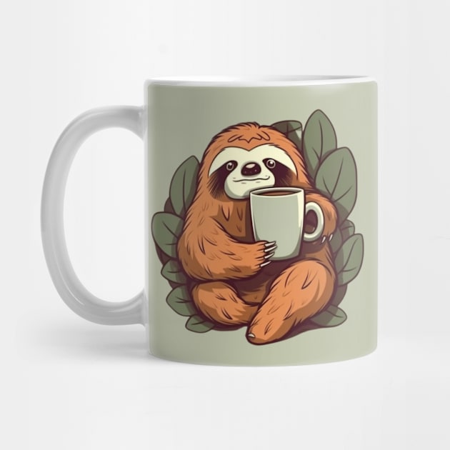 Sloth with coffee by bigmomentsdesign